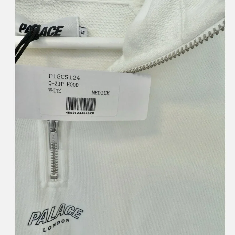 Palace London Skateboard NWT Q Zip Spell Out Hoodie White size M